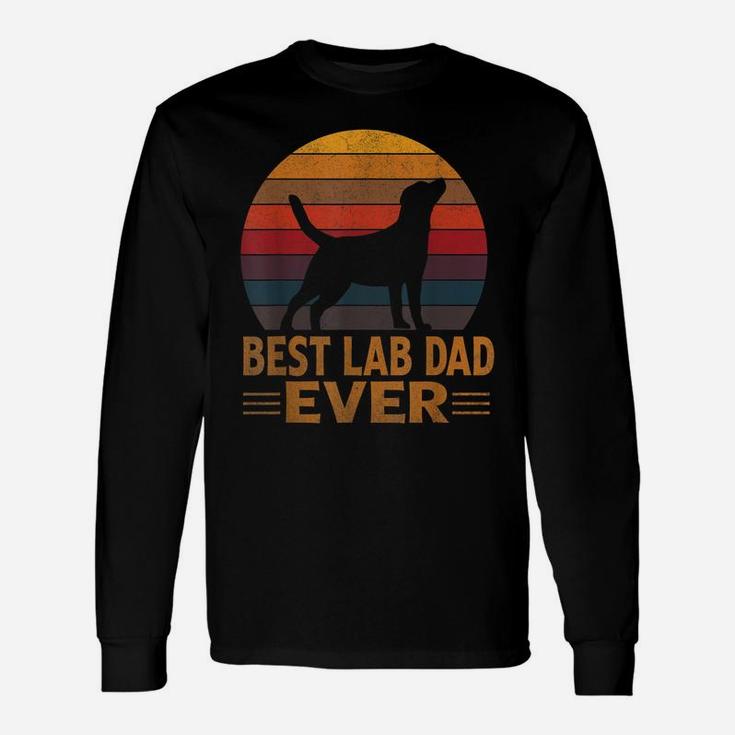 Mens Retro Labrador Dog Dad Shirt Golden Black Lab Father's Day Unisex Long Sleeve