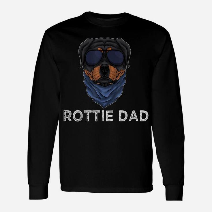 Mens Rottie Dad Rottweiler Dog Puppy Father For Men Grandpa Dad Unisex Long Sleeve