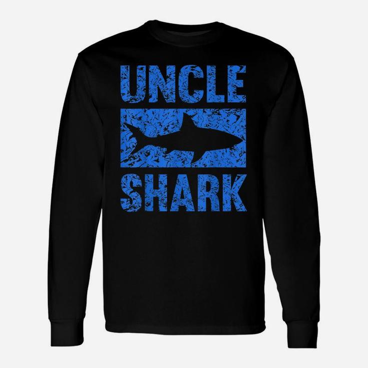 Mens Uncle Shark - Birthday Gift Shirt For Shark Lovers Unisex Long Sleeve