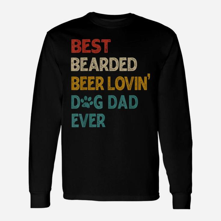 Mens Vintage Best Bearded Beer Lovin Dog Dad Unisex Long Sleeve