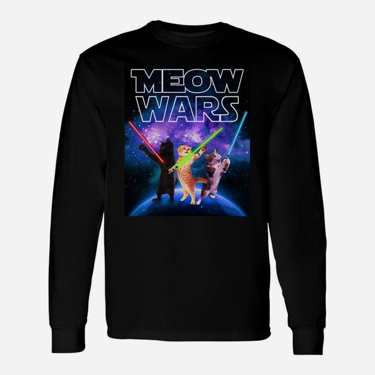 Meow Wars Cat Space Kitty Funny Gifts For Cats Lovers Unisex Long Sleeve