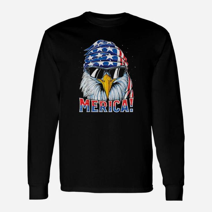 Merica Eagle 4Th Of July American Flag Sunglasses Long Sleeve T-Shirt