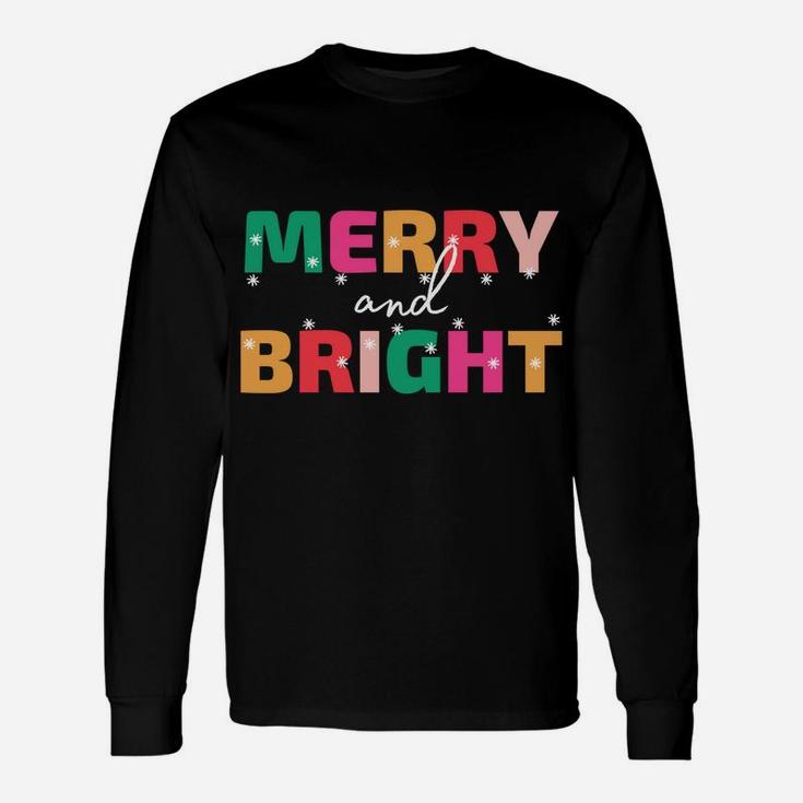 Merry And Bright Winter Holiday Christmas Hannukah Kwanzaa Sweatshirt Unisex Long Sleeve