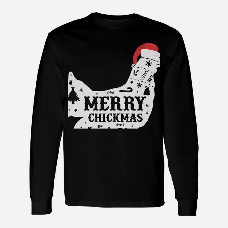 Merry Chickmas Clothing Holiday Gift Funny Christmas Chicken Sweatshirt Unisex Long Sleeve