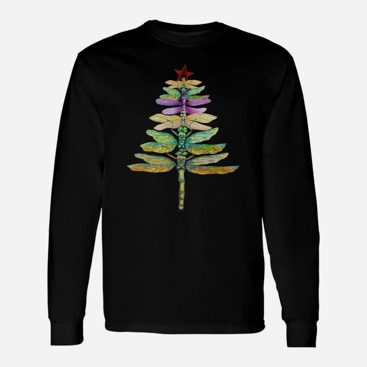Merry Christmas Insect Lover Xmas Dragonfly Christmas Tree Sweatshirt Unisex Long Sleeve