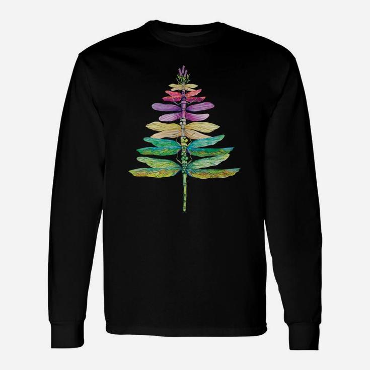 Merry Christmas Insect Lover Xmas Dragonfly Christmas Tree Unisex Long Sleeve