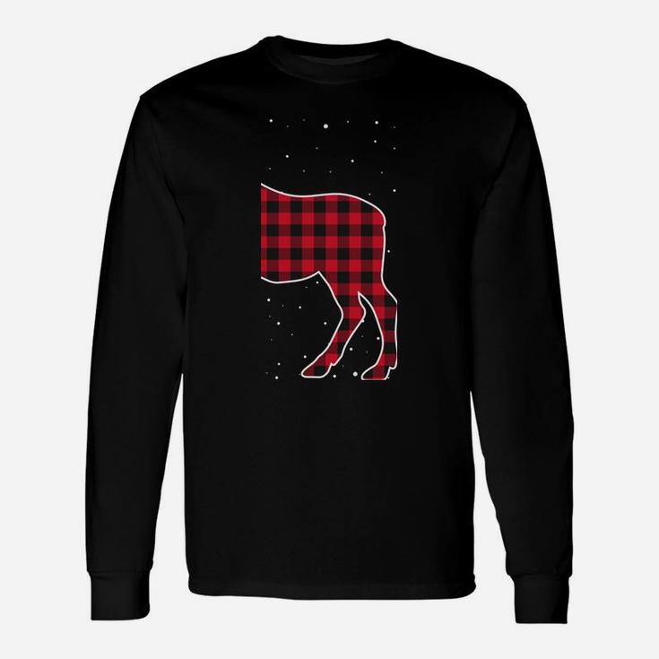 Merry Christmas Red Plaid Buffalo Moose Couples Matching Sweatshirt Unisex Long Sleeve
