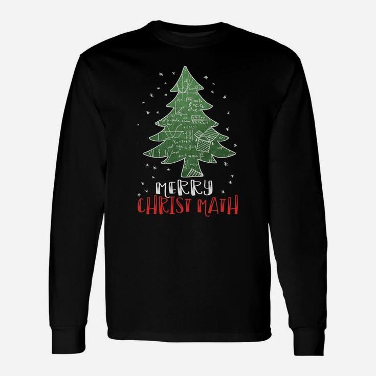 Merry Christmath Christmas Math Tree Geometry Fraction Jokes Sweatshirt Unisex Long Sleeve