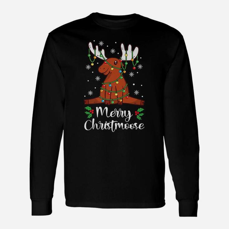 Merry Christmoose Holiday Humor Funny Gift Christmas Animal Unisex Long Sleeve