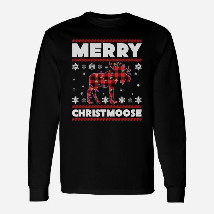 Merry Christmoose Sweatshirt Funny Moose Christmas Gifts Unisex Long Sleeve