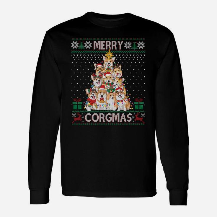 Merry Corgmas Ugly Sweater Funny Corgi Christmas Tree Dog Sweatshirt Unisex Long Sleeve