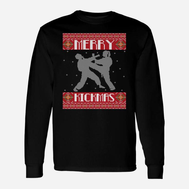 Merry Kickmas Karate Martial Arts Ugly Christmas Sweater Sweatshirt Unisex Long Sleeve