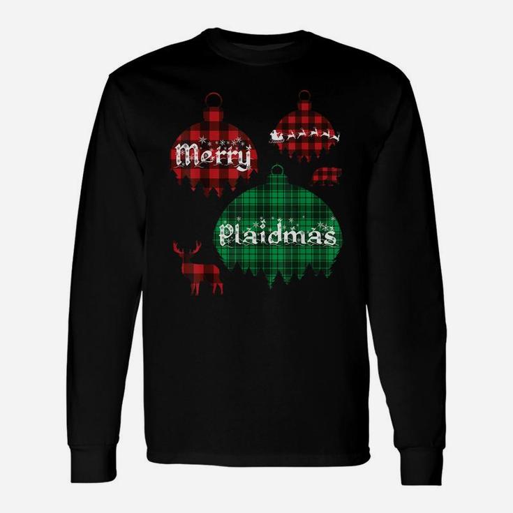 Merry Plaidmas Funny Christmas Plaid Pajamas Gift Unisex Long Sleeve