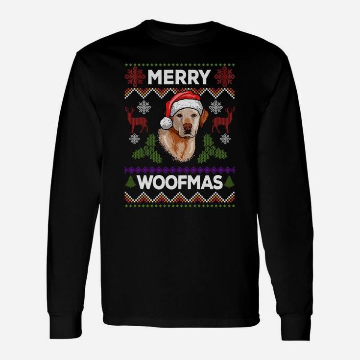 Merry Woofmas Ugly Sweater Christmas Labrador Lover Gift Sweatshirt Unisex Long Sleeve