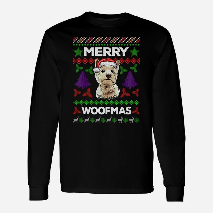 Merry Woofmas Ugly Sweater Christmas West Highland Terrier Sweatshirt Unisex Long Sleeve