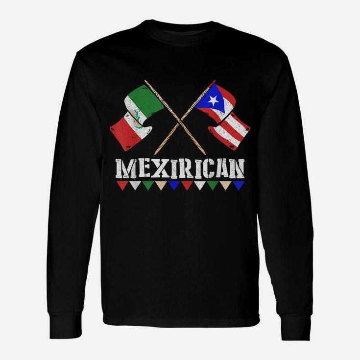 Mexirican Design, Puerto Rican Flag Gift, Cinco De Mayo Unisex Long Sleeve