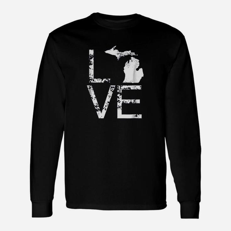 Michigan Love Shirt Mi State Home Pride Map Distressed Tee