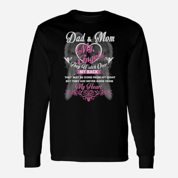 Mom And Dad In Heaven Forever My Angels Memorial Of Parents Unisex Long Sleeve