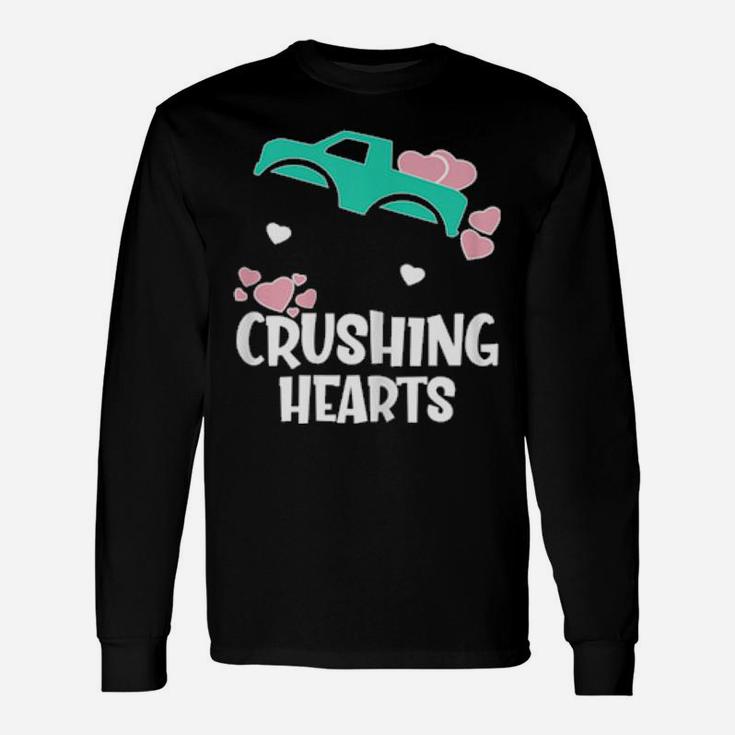 Monster Truck Matching Valentines Day Red Long Sleeve T-Shirt