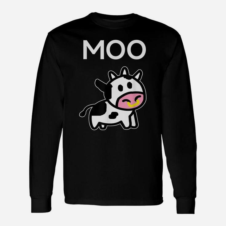 Moo Cow - Funny Farmer Cow T Shirt Unisex Long Sleeve