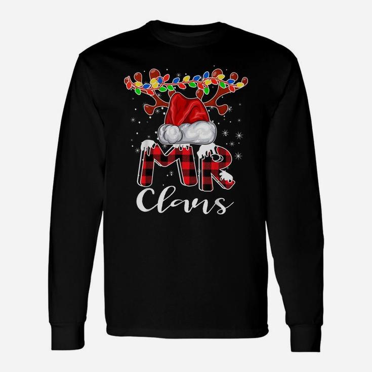 Mr Claus Costume Christmas Pajama Buffalo Plaid Santa Family Unisex Long Sleeve