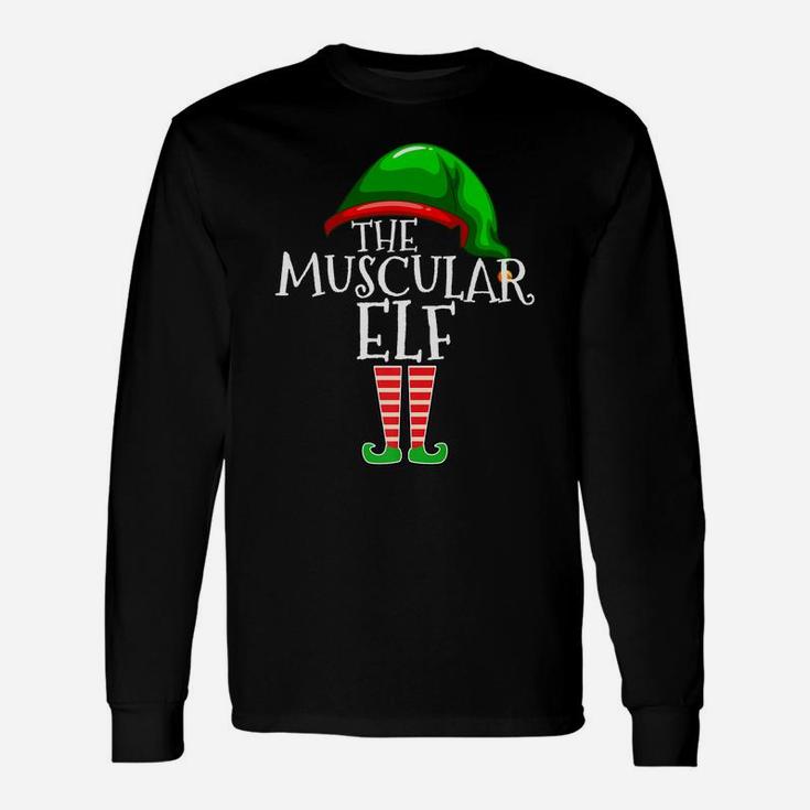 Muscular Elf Group Matching Family Christmas Gifts Workout Unisex Long Sleeve