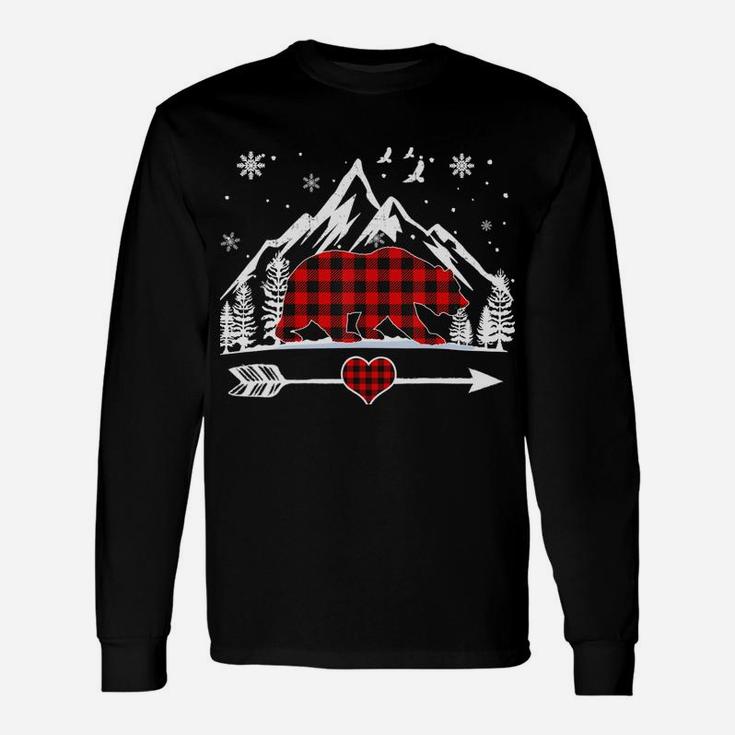 Nana Bear Christmas Pajama Red Plaid Buffalo Family Gift Sweatshirt Unisex Long Sleeve