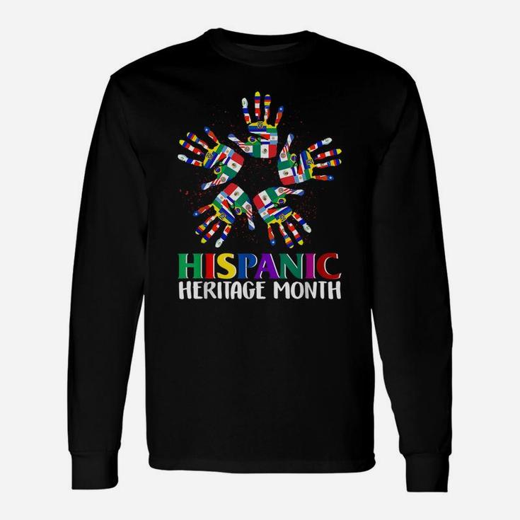 National Hispanic Heritage Month All Countries Flower Hands Unisex Long Sleeve