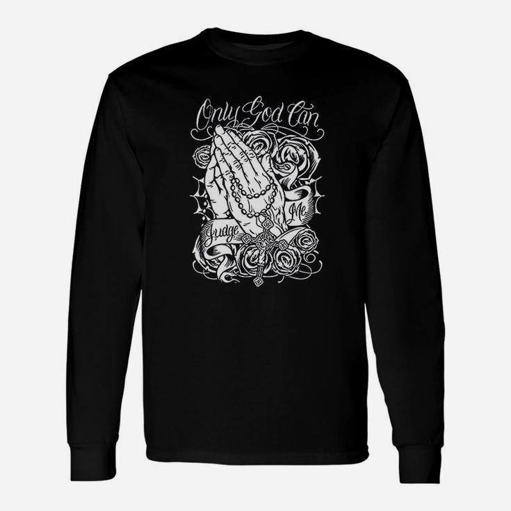 Navy Only God Can Judge Me Unisex Long Sleeve