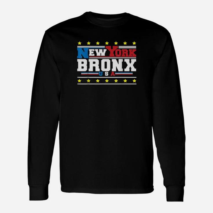 New York City The Bronx Usa Big Apple Cool Typography Long Sleeve T-Shirt