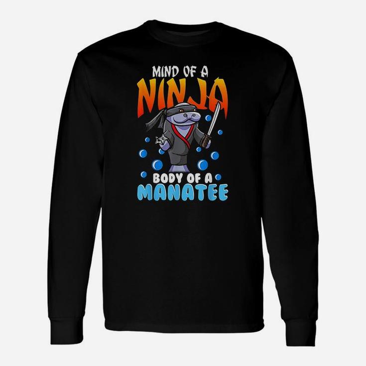 Ninja Manatee Quote Joke Chubby Floaty Potatoe Long Sleeve T-Shirt