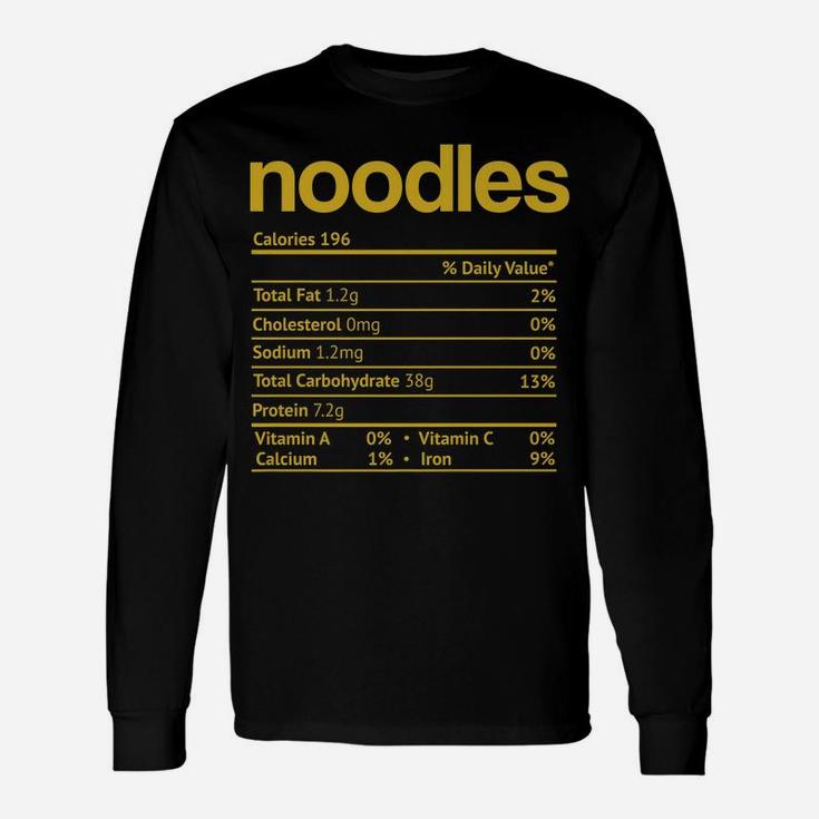 Noodles Nutrition Facts Funny Thanksgiving Christmas Food Unisex Long Sleeve
