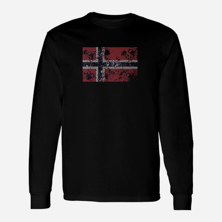 Norway Flag Faded Abstract Norwegian Flag Unisex Long Sleeve