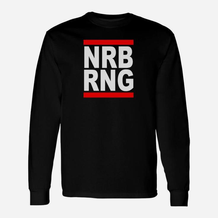 NRB RNG Schriftzug Schwarzes Langarmshirts im Blockdesign, Coole Streetwear