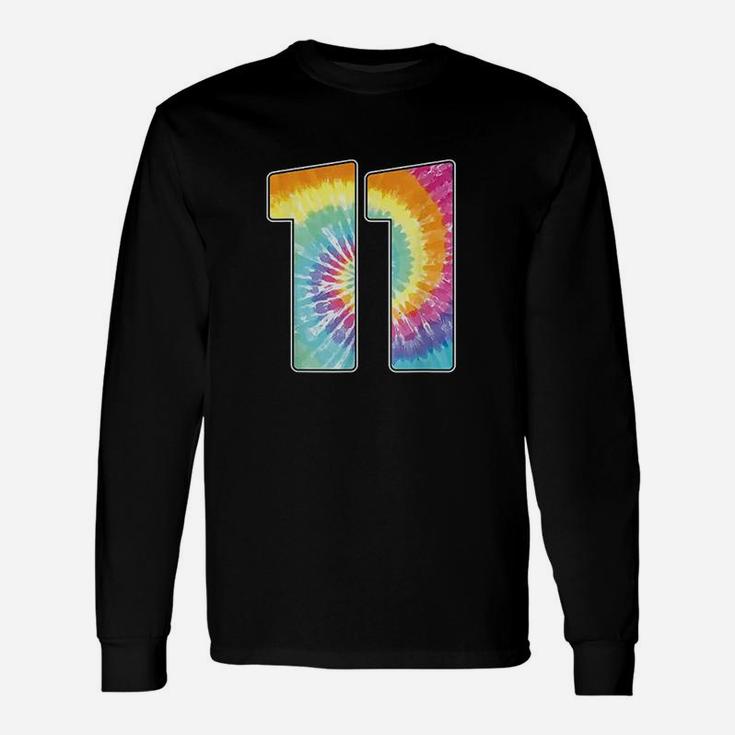 Number 11 Team Event Or 11Th Birthday Tie Dye Gift Unisex Long Sleeve