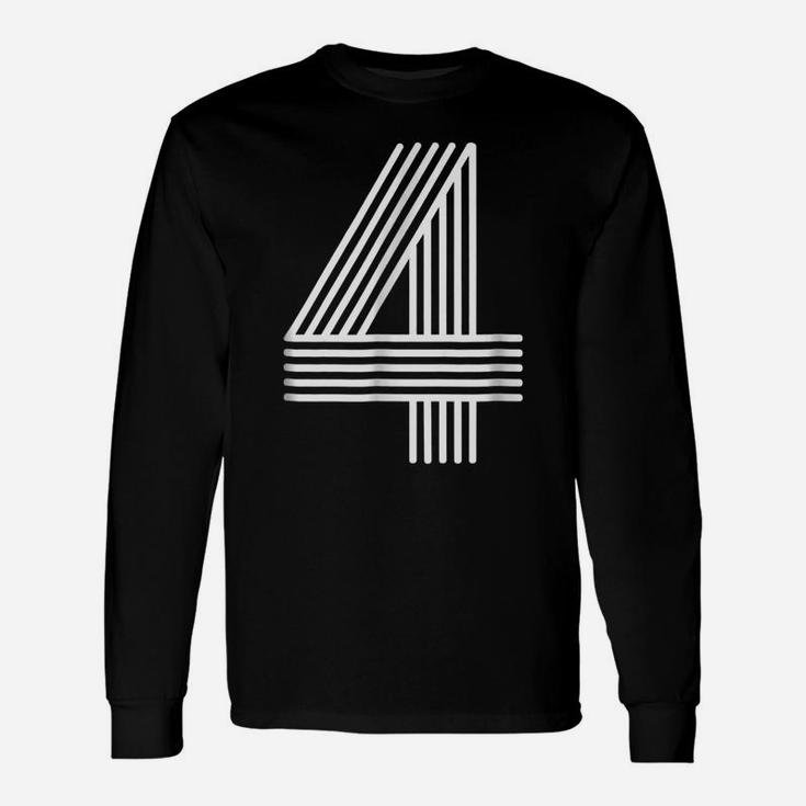 Number 4 Shirt Birthday Gift Numbered Cool Disco Unisex Long Sleeve
