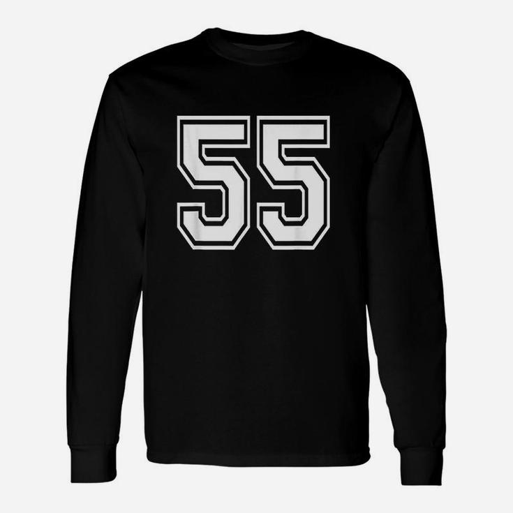 Number 55 Birthday Varsity Sports Team Jersey Unisex Long Sleeve