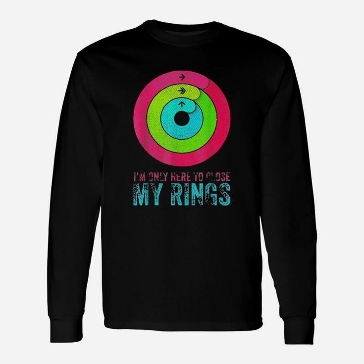 Official I'm Only Here To Close My Rings Distressed Long Sleeve T-Shirt
