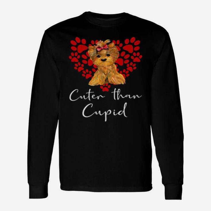 Official Yorkshire Terrier Dog Than Cupid Valentines Day Yorki Long Sleeve T-Shirt