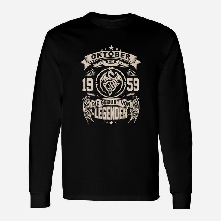Oktober 1959 Legends Geburtstag Langarmshirts, Vintage Stil Tee