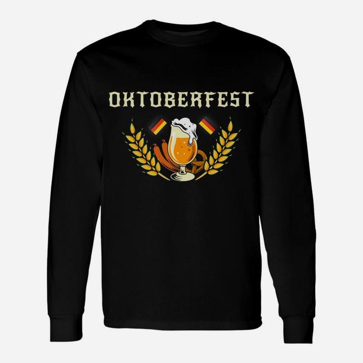 Oktoberfest German Flag Beer Festival Sausage Vintage Retro Sweatshirt Unisex Long Sleeve