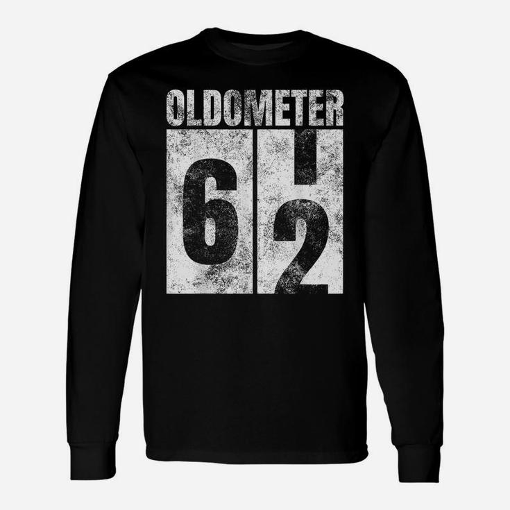Oldometer 61-62 Yrs Old Man Woman Bday Graphic 62Nd Birthday Unisex Long Sleeve