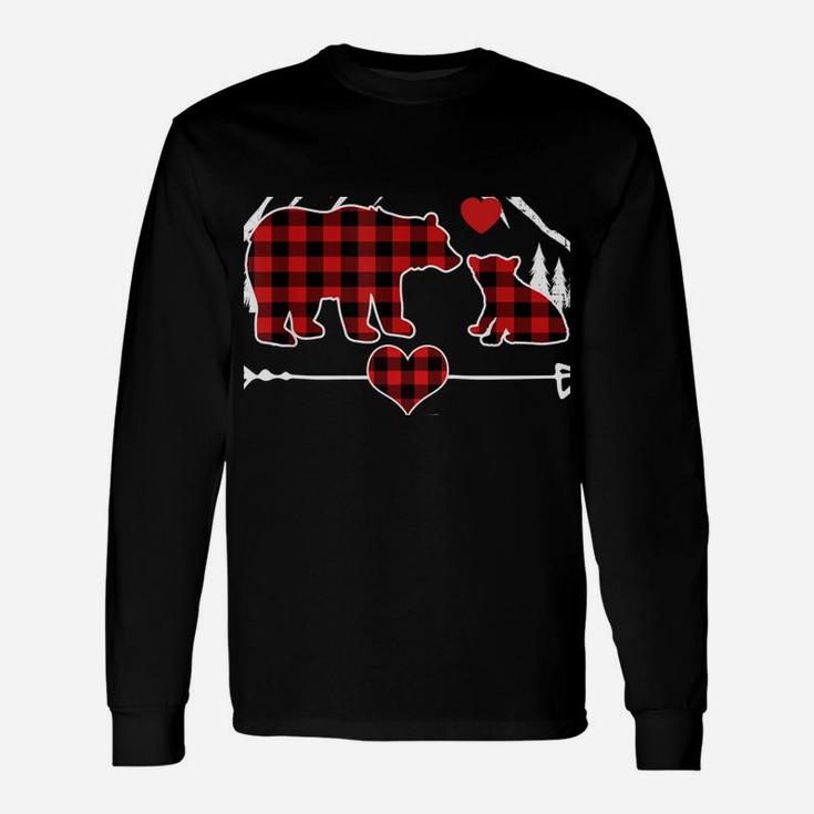 Oma Bear Christmas Pajama Red Plaid Buffalo Family Gift Unisex Long Sleeve
