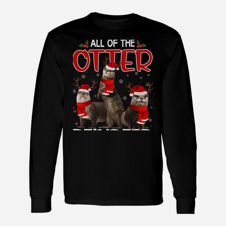 Otters Reindeer Deer Antler Funny Christmas Santa Hat Xmas Sweatshirt Unisex Long Sleeve
