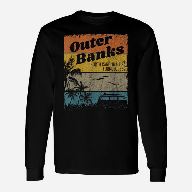 Outer Banks Nc Retro Beach Surfing Pogue Life Outer Banks Unisex Long Sleeve