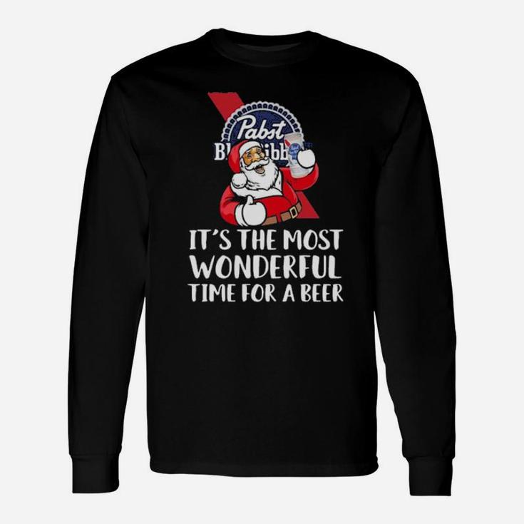 Pabst-Blue-Ribbon-Its-The-Most-Wonderful-Time-For-A-Beer Long Sleeve T-Shirt