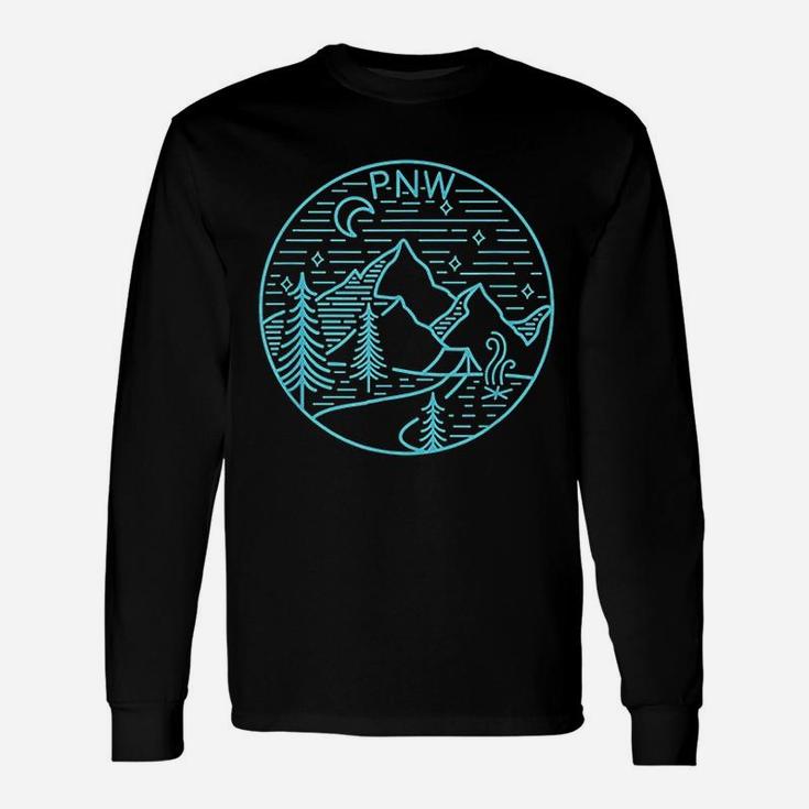 Pacific Northwest Outdoors Trees Mountain Unisex Long Sleeve