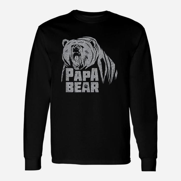 Papa Bear Daddy Father Roaring Grizzly Fathers Day Gift Unisex Long Sleeve