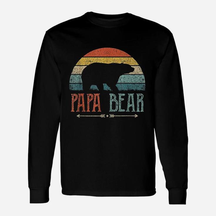Papa Bear Vintage Daddy Father Day Retro Dad Unisex Long Sleeve