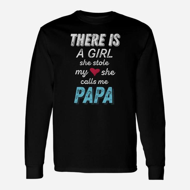 Papa Gifts From Granddaughter She Stole My Heart Sweatshirt Unisex Long Sleeve